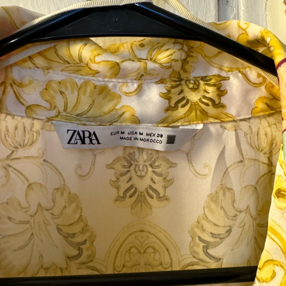 Zara Silk Multi-Colored Patterned Button-Up - image 3